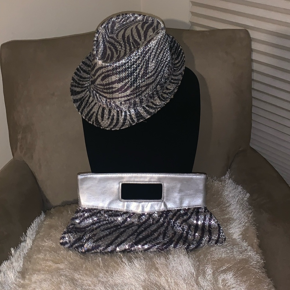 Sequin Hat and Purse Set